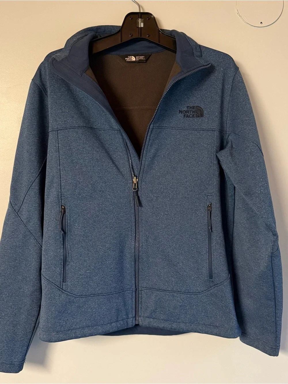 The North Face Men’s Heathered Blue Softshell Jacket